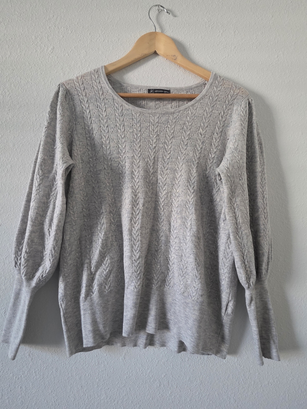 Light Gray Cable Knit Women's Sweater